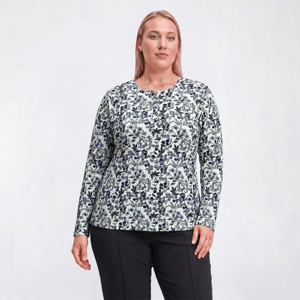 Plus Size Hasting & Smith Long Sleeve Viney Floral Henley Tee